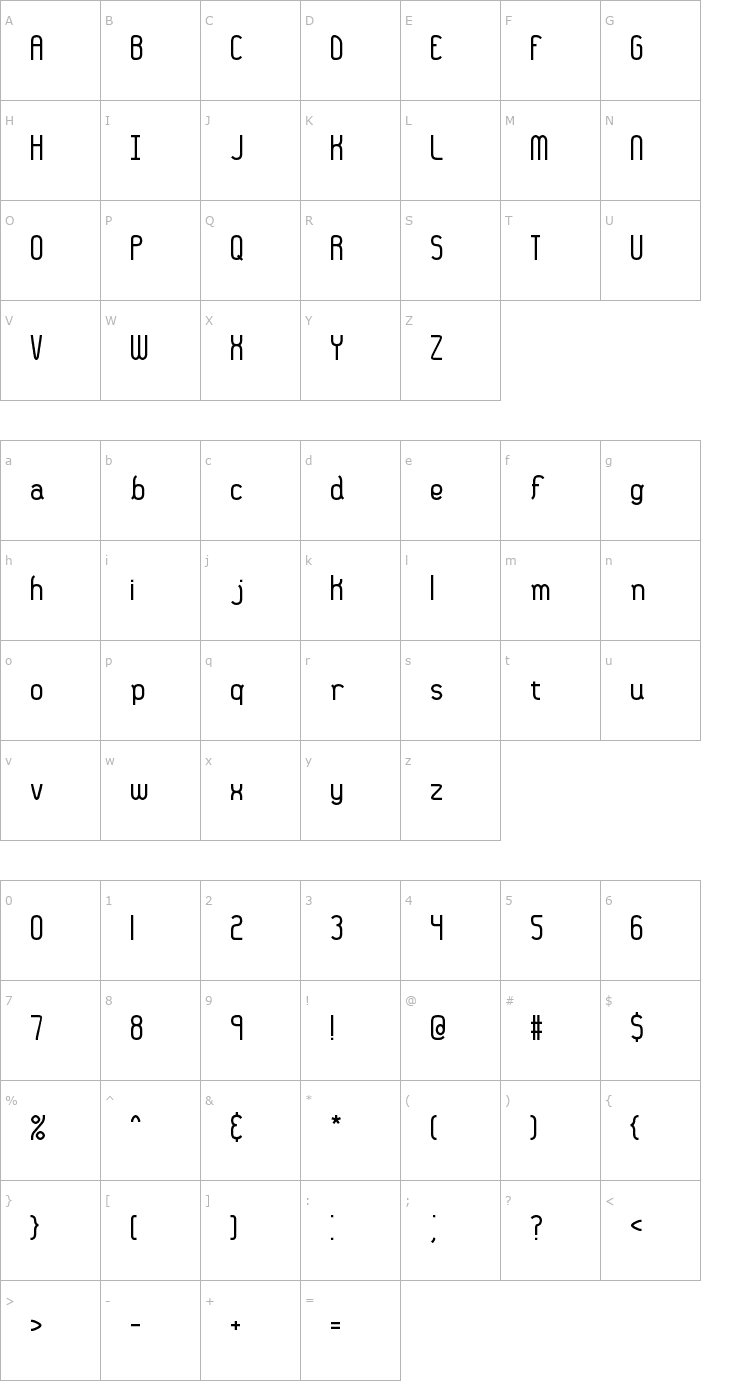 Character Map 36 days ago BRK Font