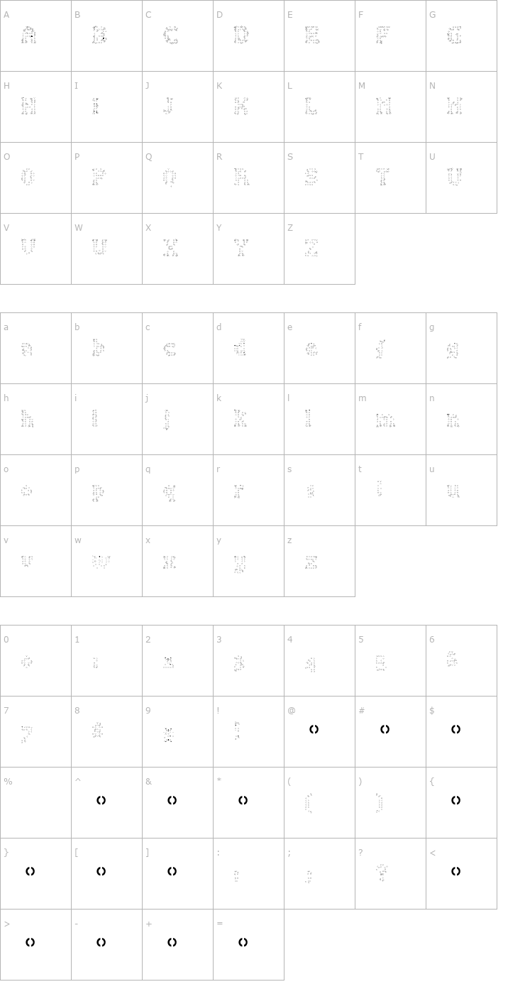Character Map 3BubbleBath-Bold Font