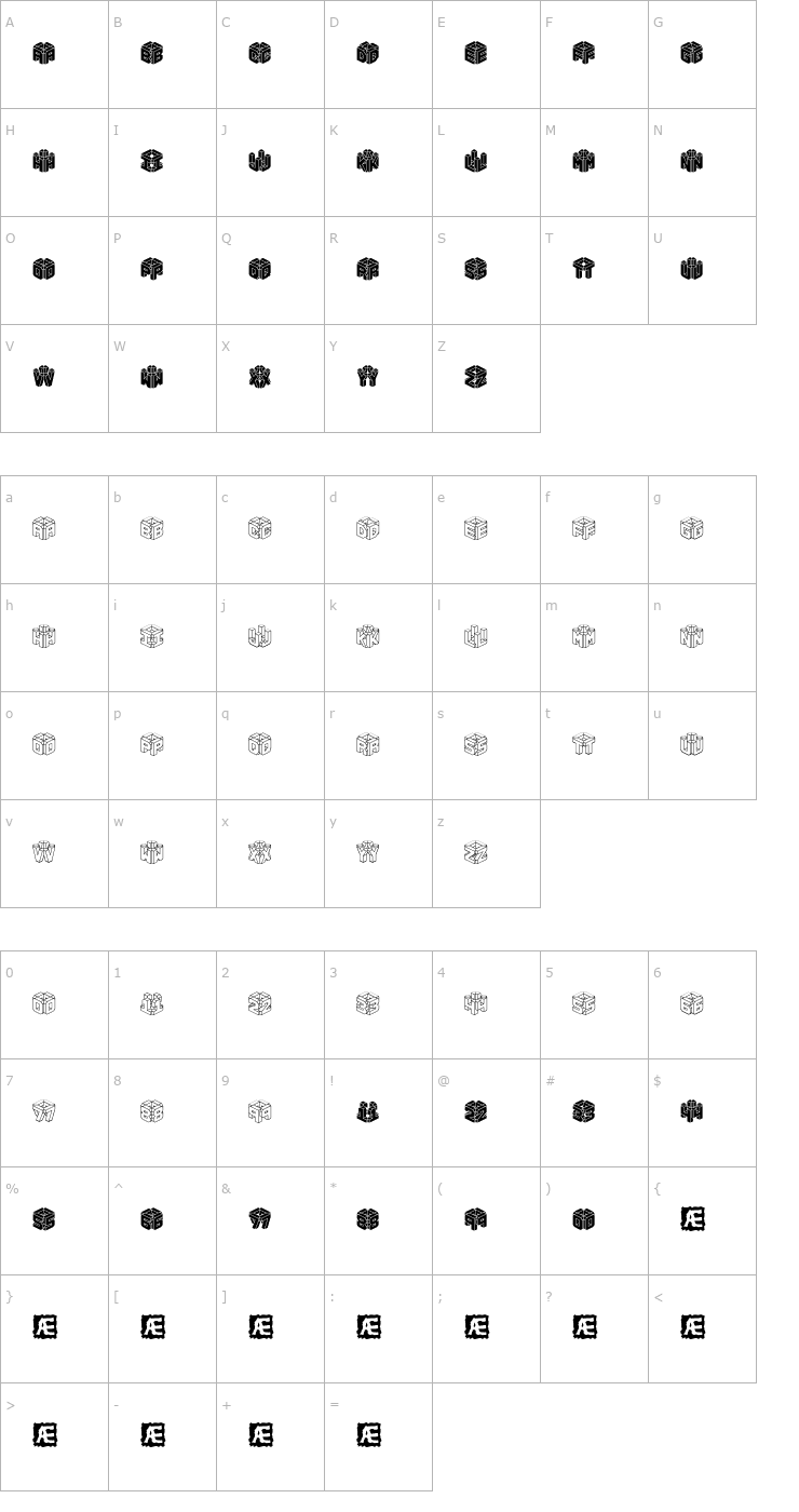 Character Map 3D Let Font