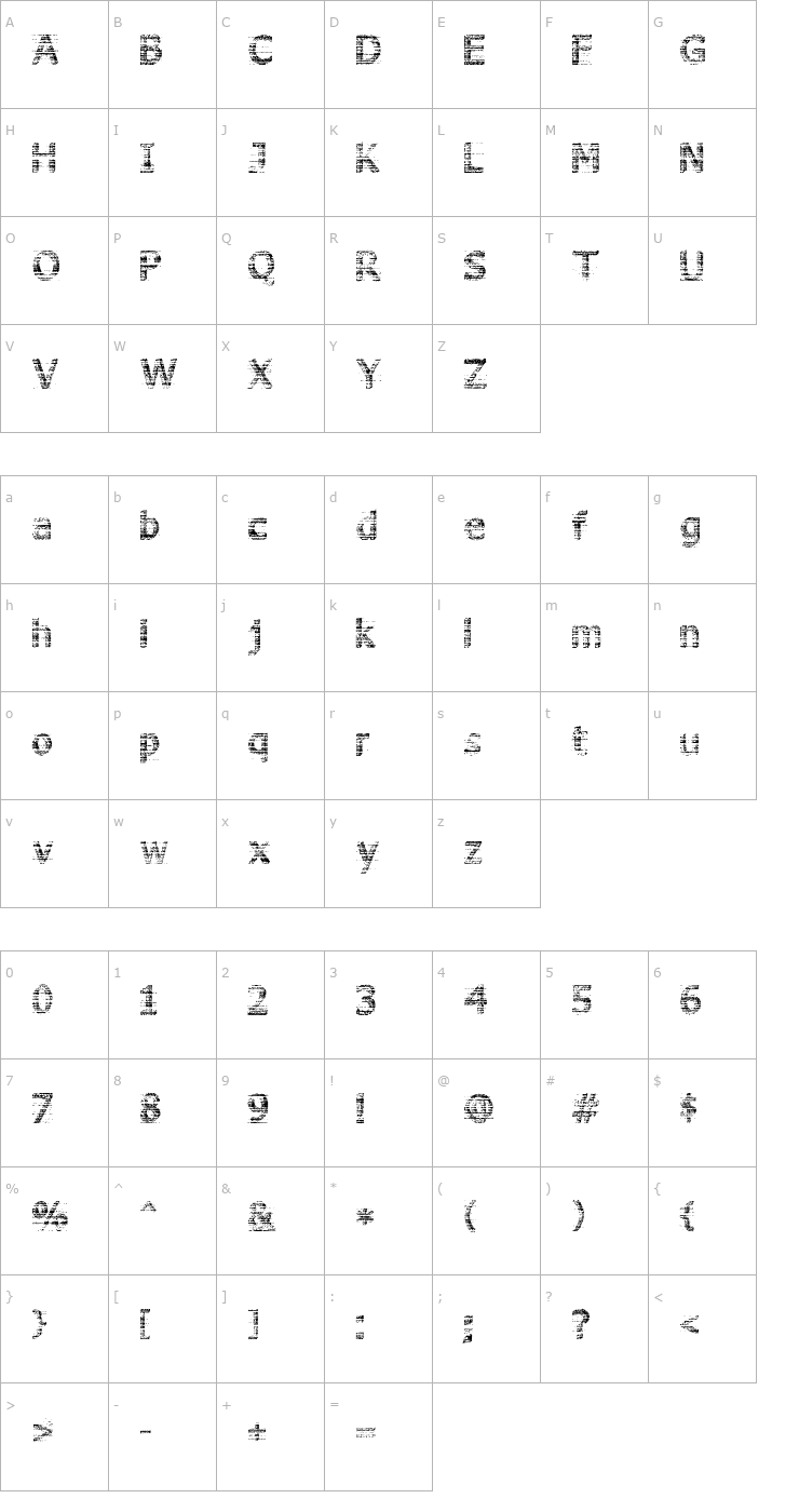 Character Map 3D Noise Font
