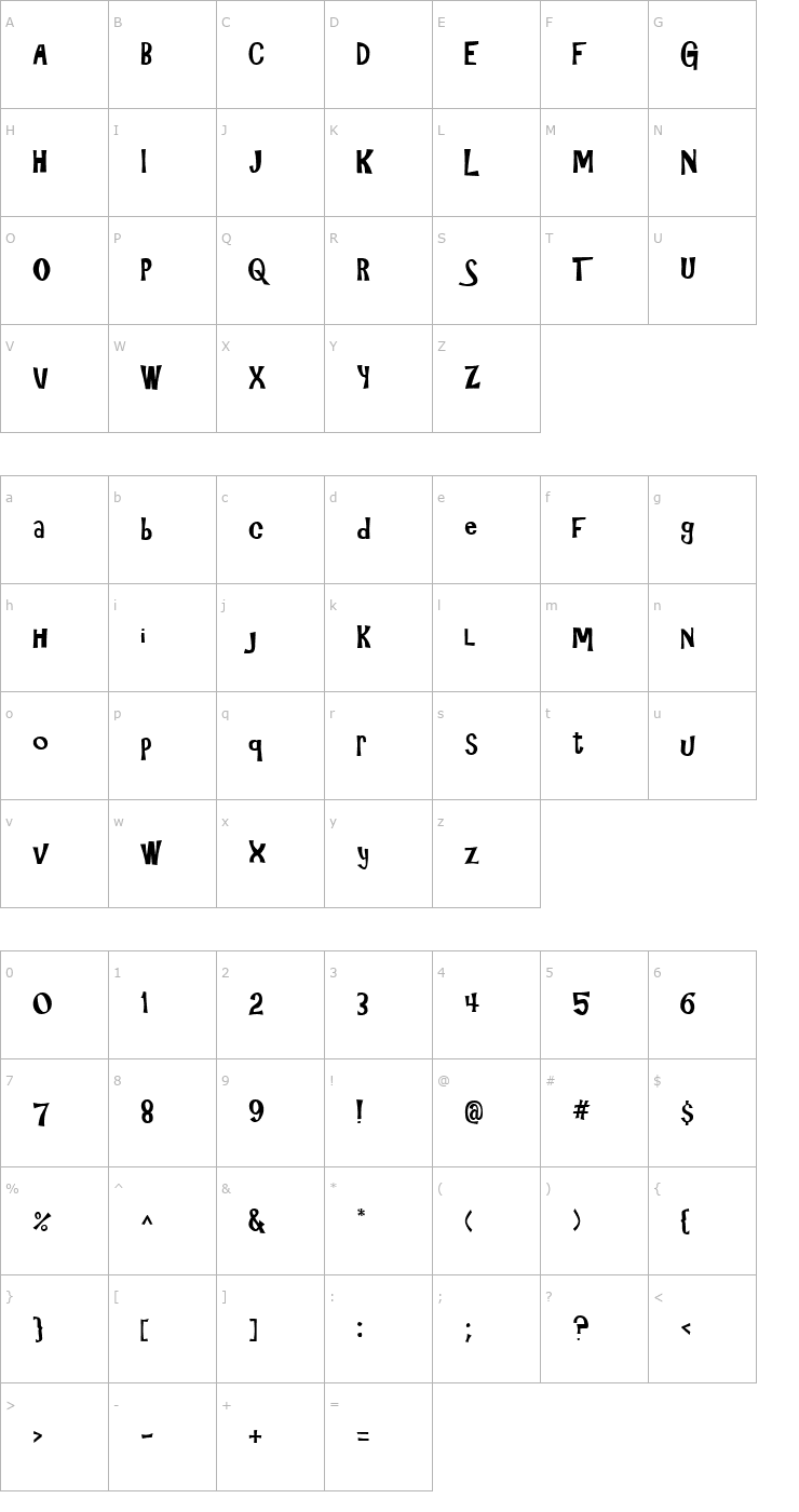 Character Map 3HourTour Font