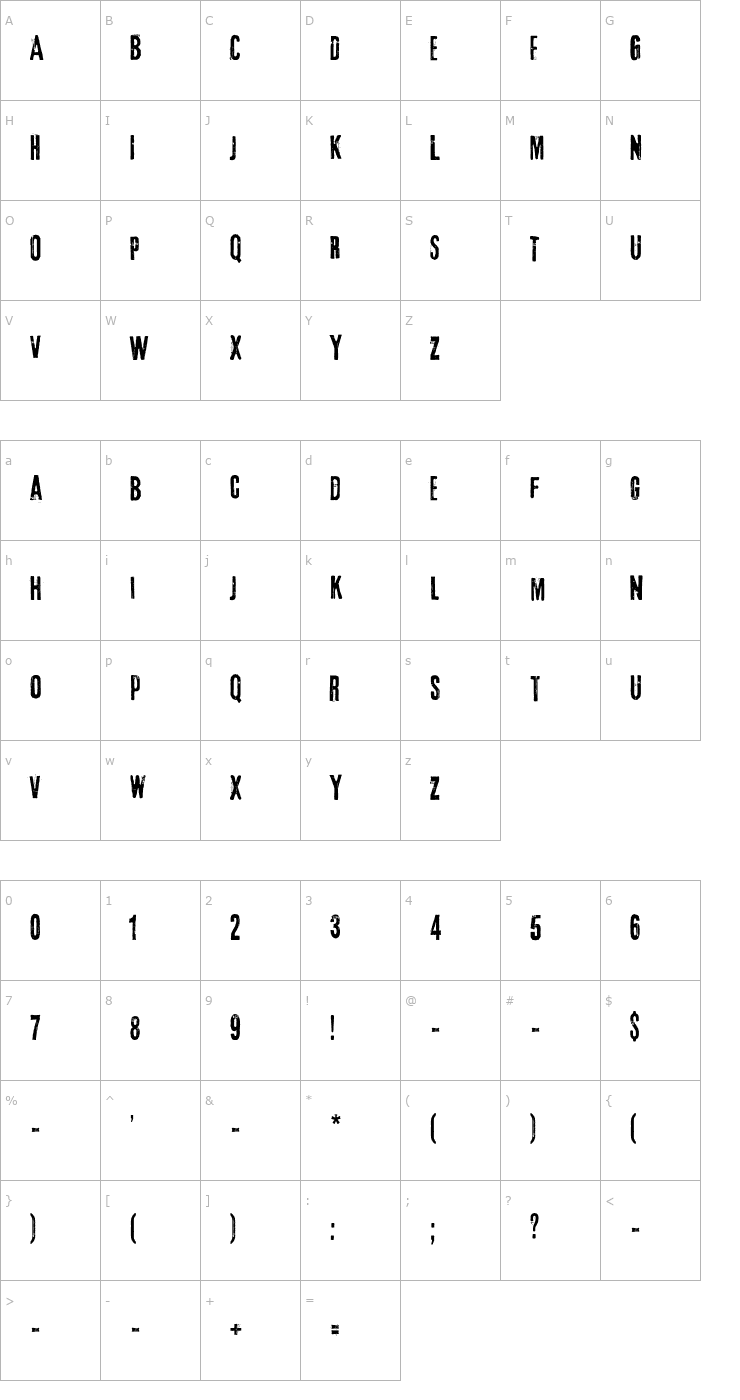 Character Map 3rd Man OTF Font