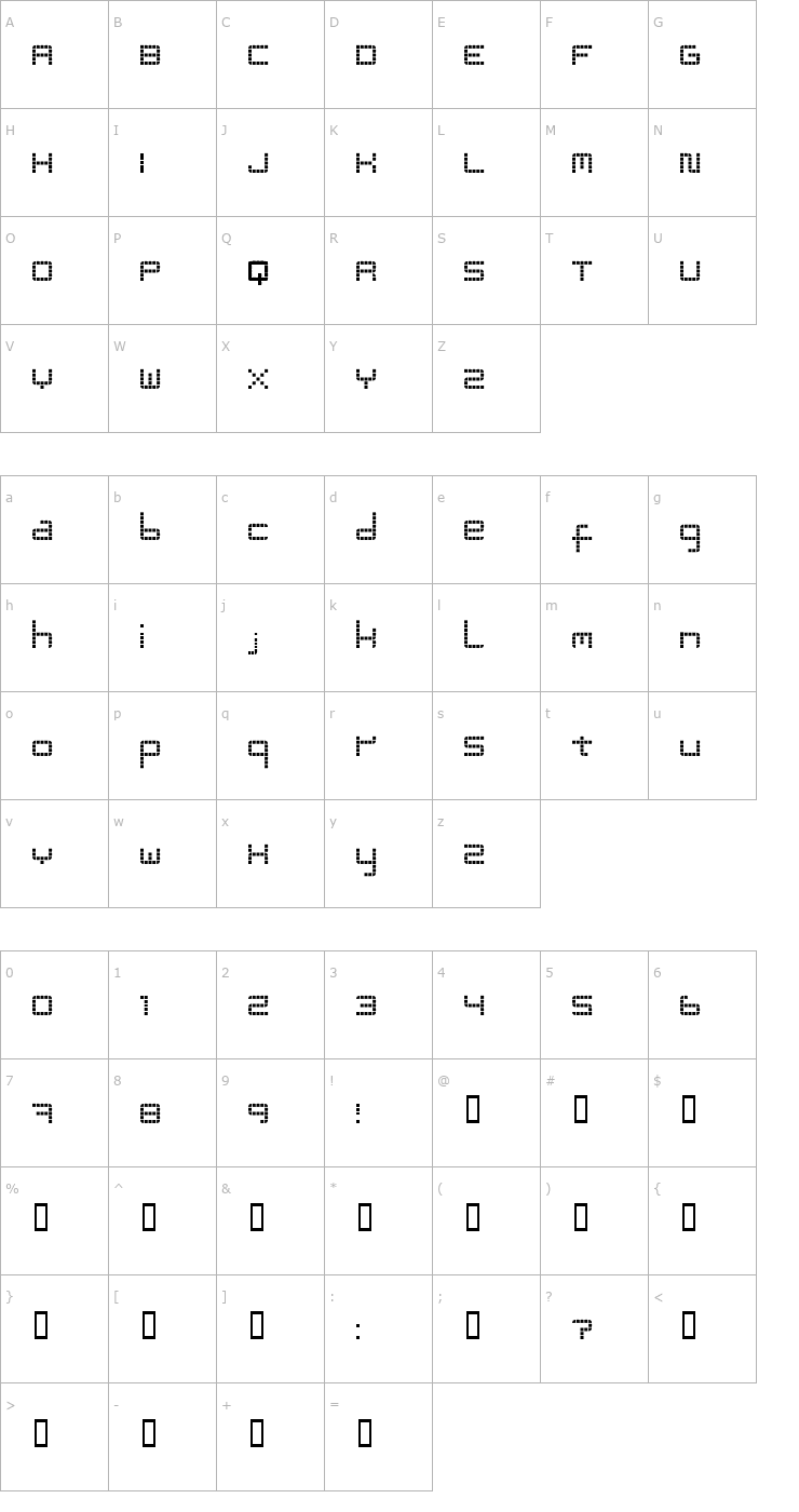 Character Map 3t Font