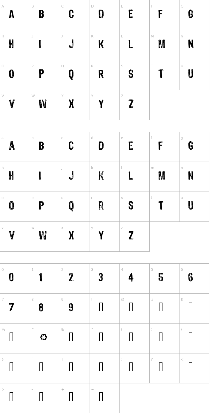 Character Map 4990810 Font