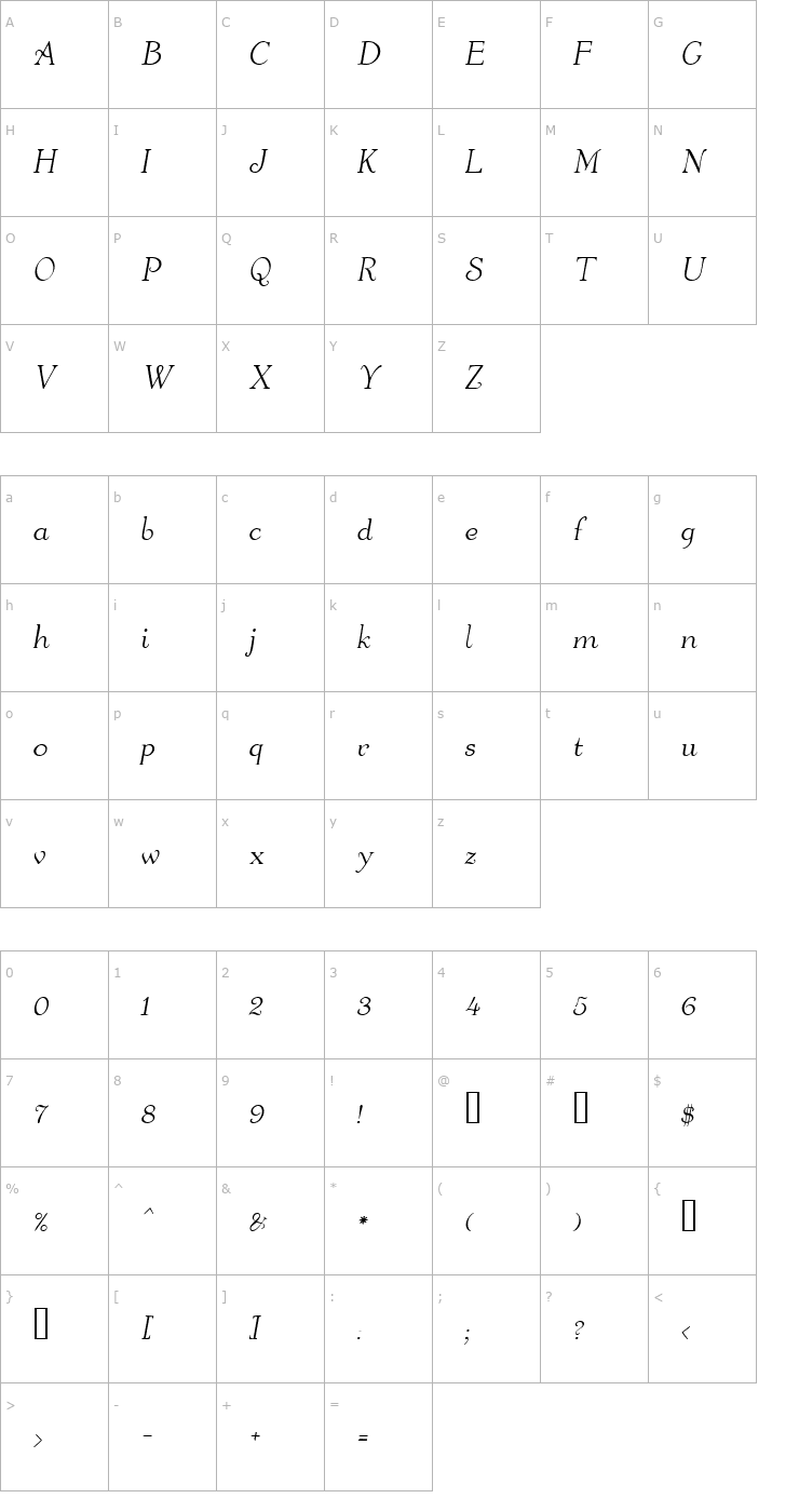 Character Map 4ArmJoltScript Font