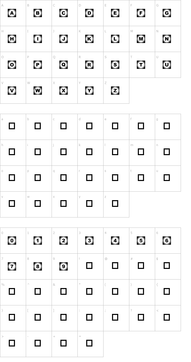 Character Map 4YEO OUT Font