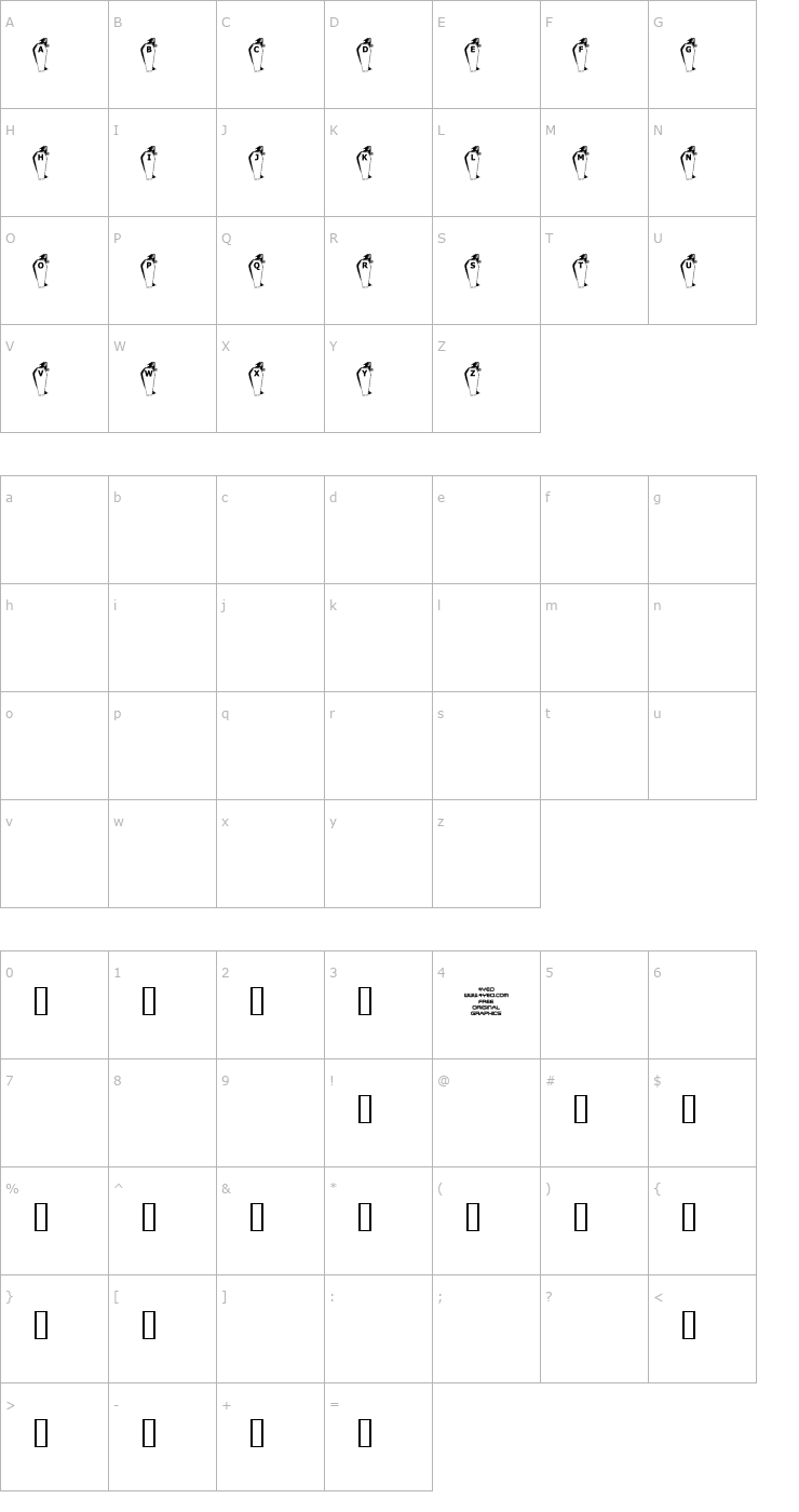 Character Map 4YEOhalloween Font