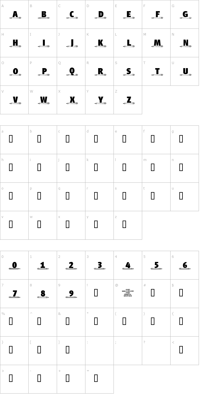 Character Map 4YEOschool Font