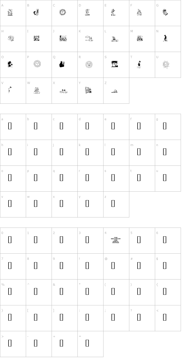 Character Map 4YEOsummer Font