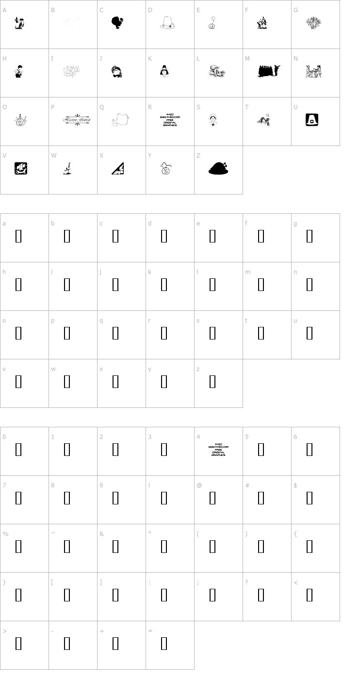 Character Map 4YEOTHANKS Font