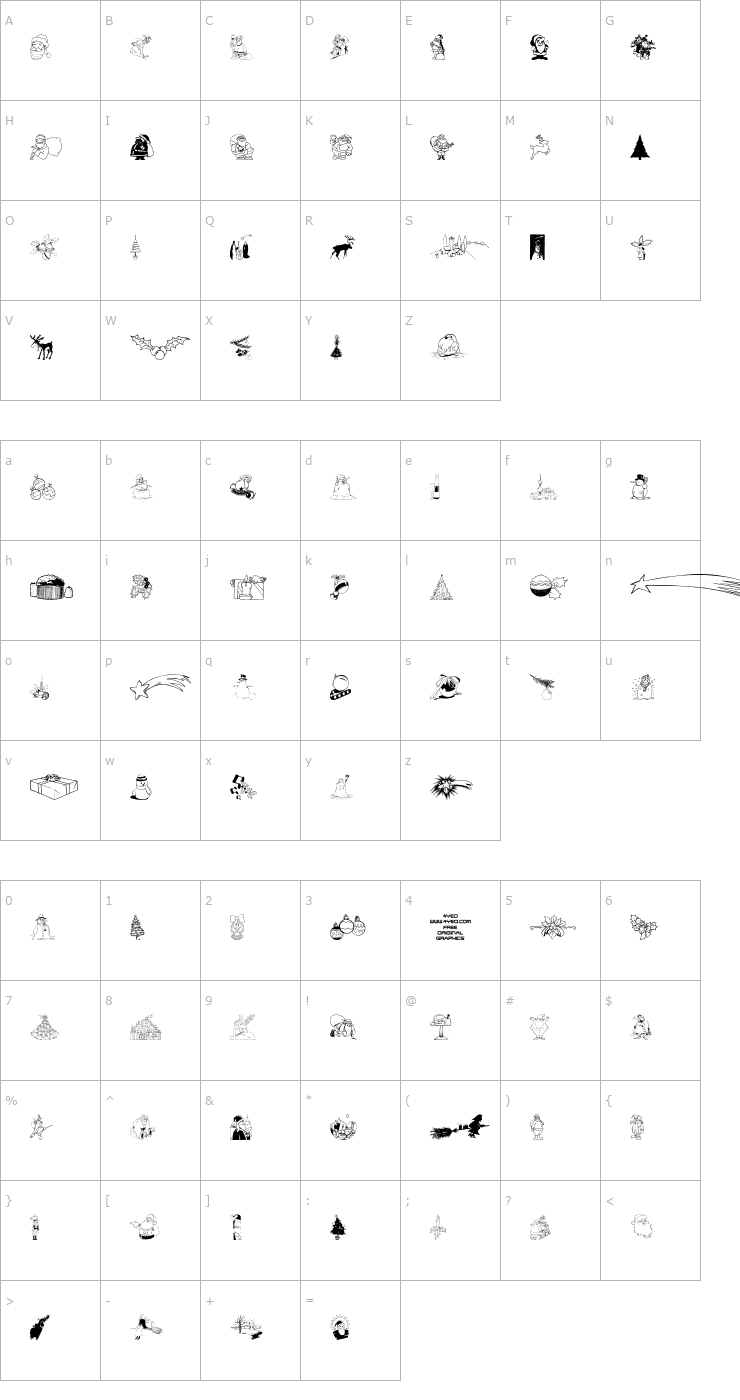 Character Map 4YEOXMAS Font