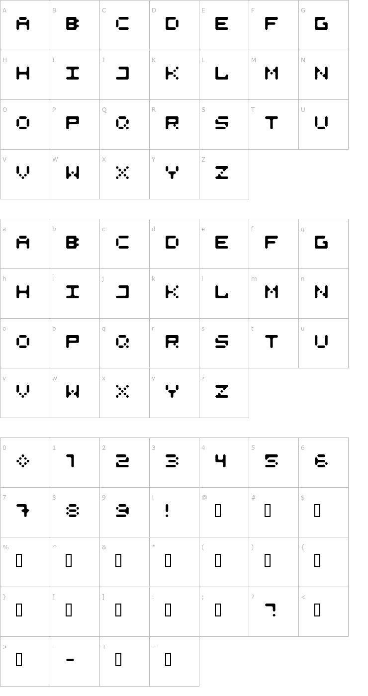 Character Map 525round Font