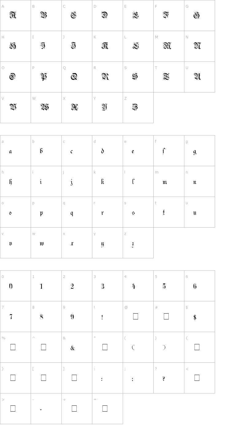 Character Map 66 Font