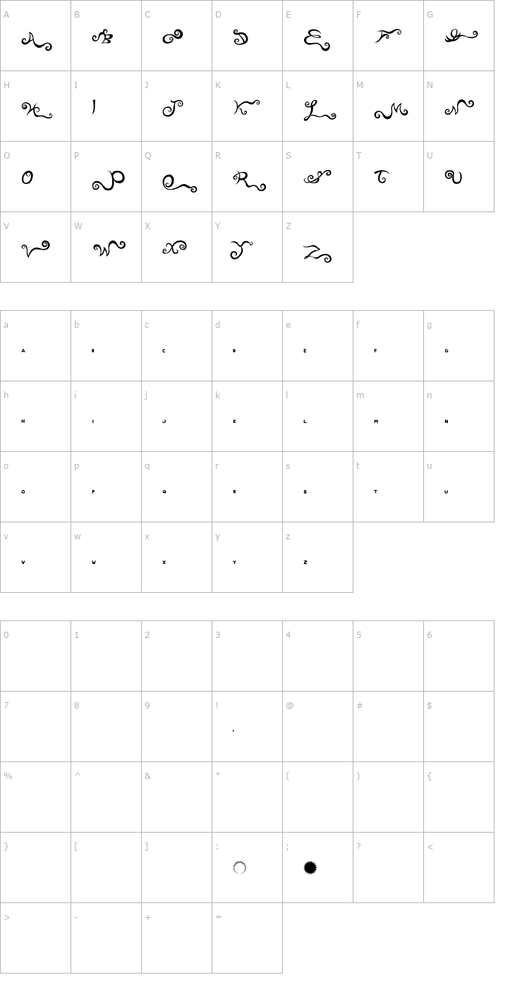 Character Map 70Wonta Font