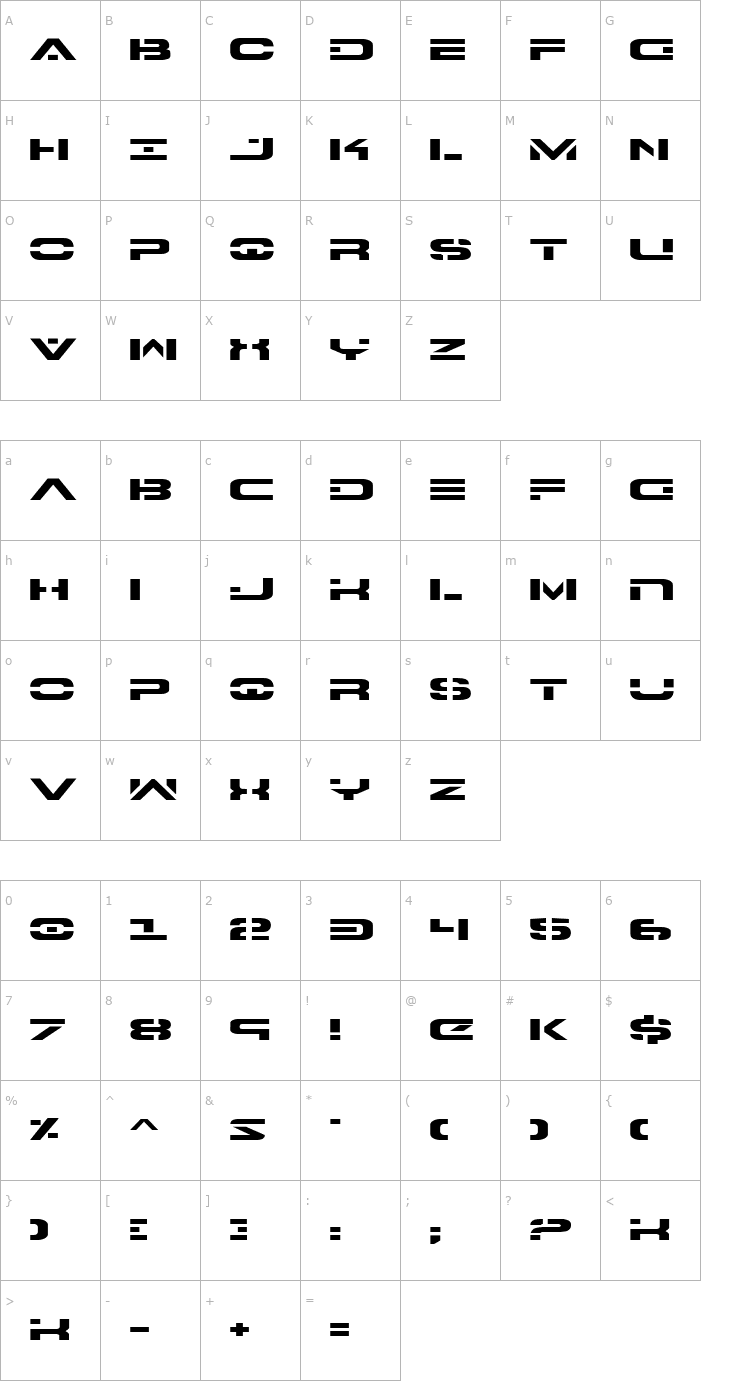 Character Map 7th Service Expanded Font