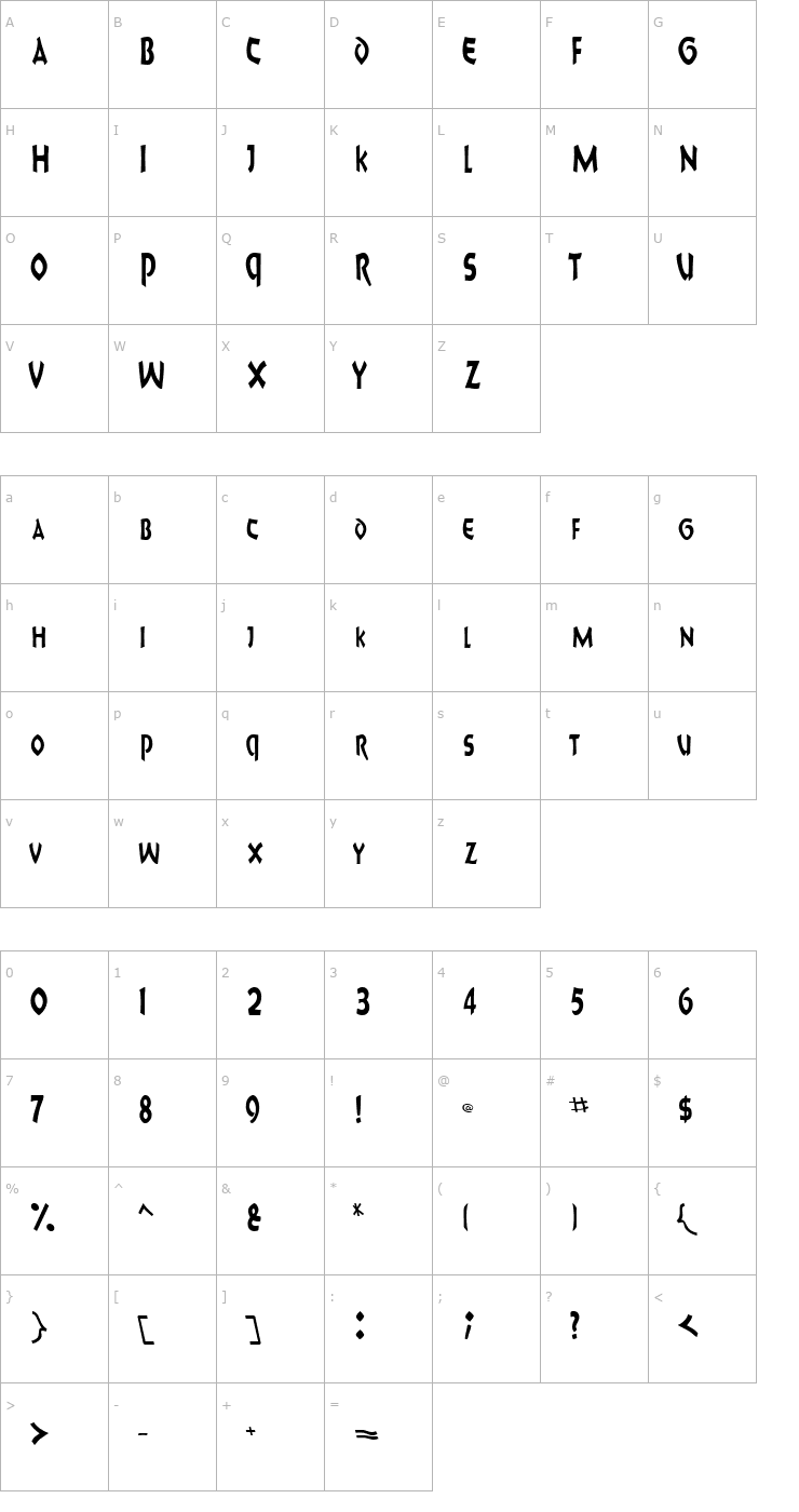 Character Map 8BallScriptSCapsSSK Font