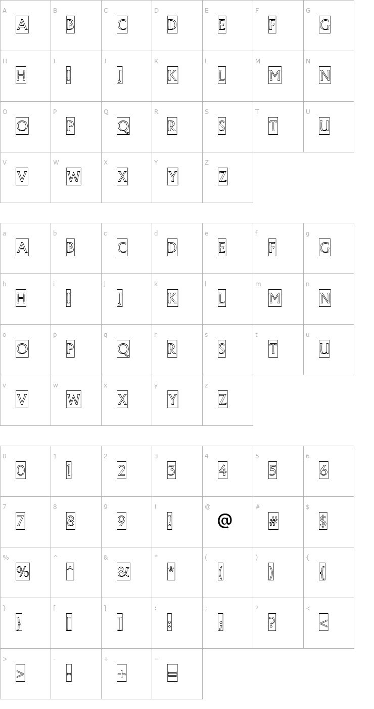Character Map a_AlgidusCmOtl Font