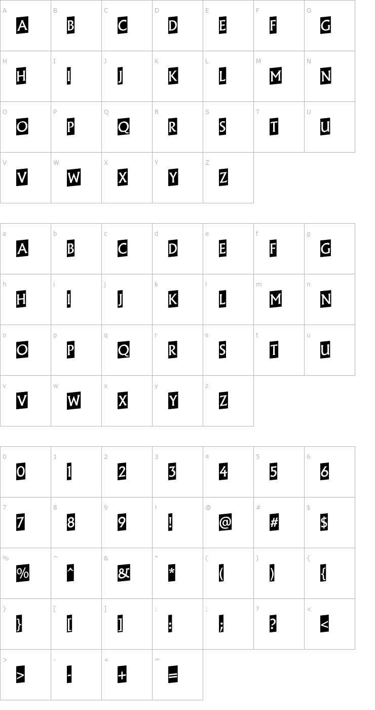 Character Map a_AlgidusCmUp Font