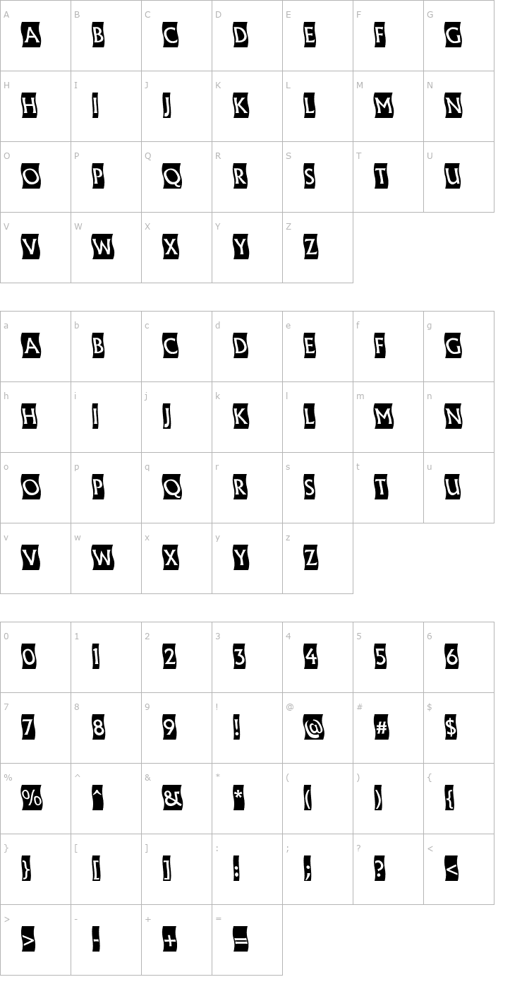Character Map a_AlgidusCmWv Font