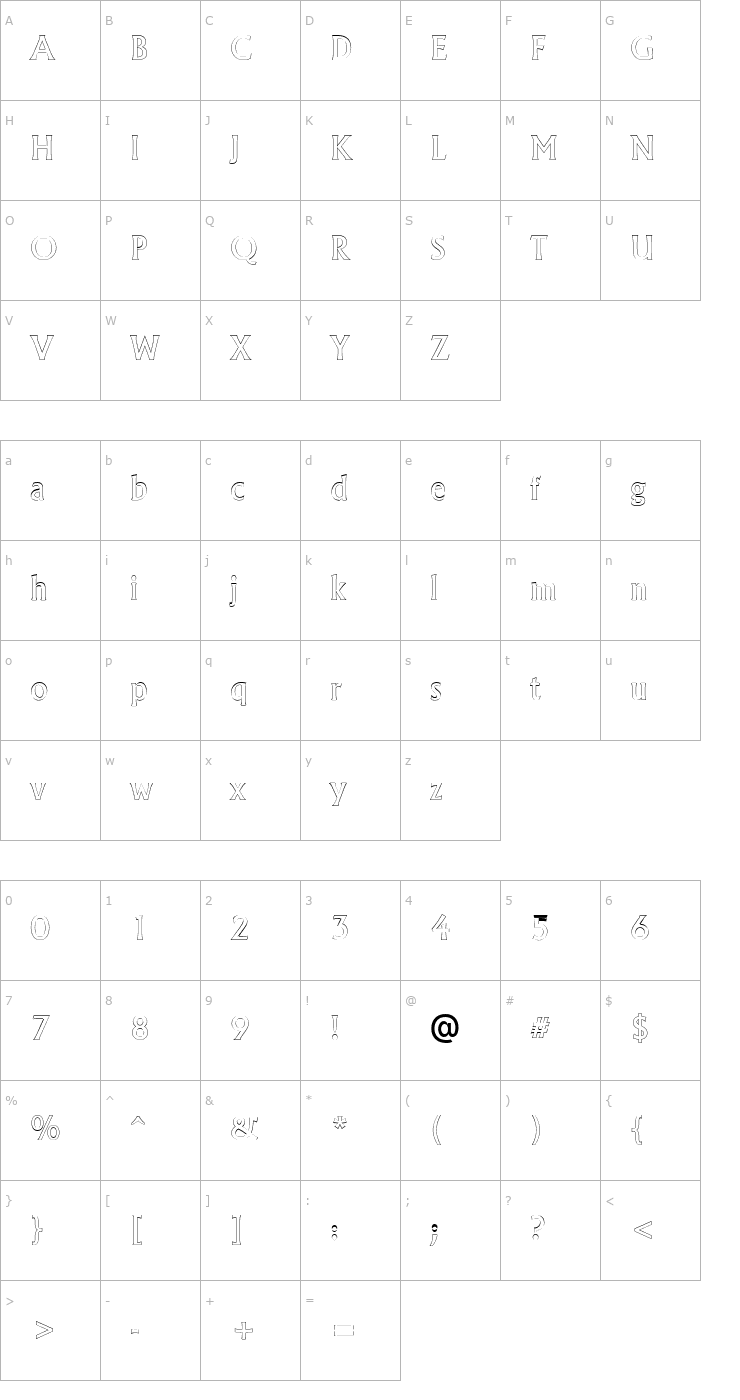 Character Map a_AllgidusOtl Font