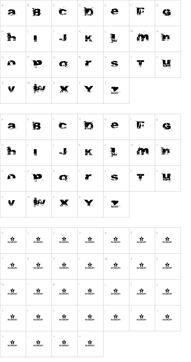 Character Map A Bite Font