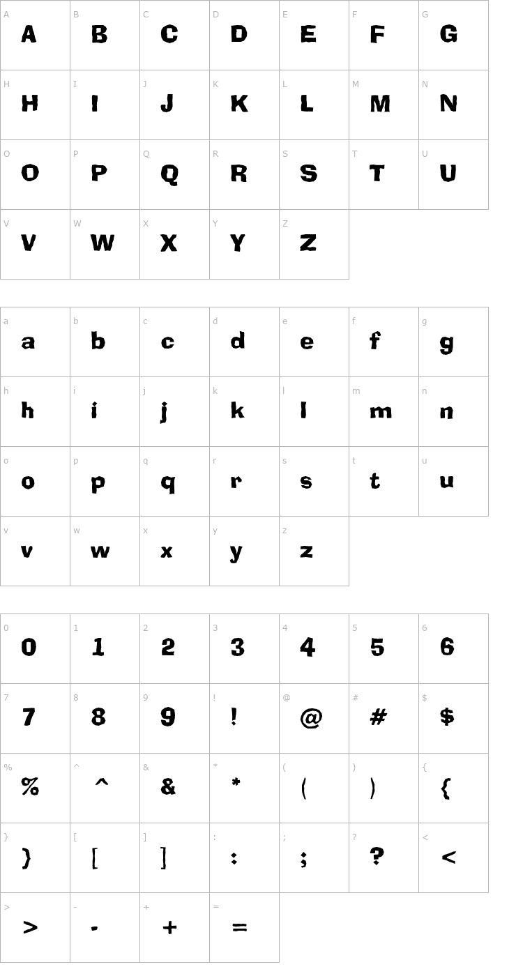 Character Map a_Broker Font