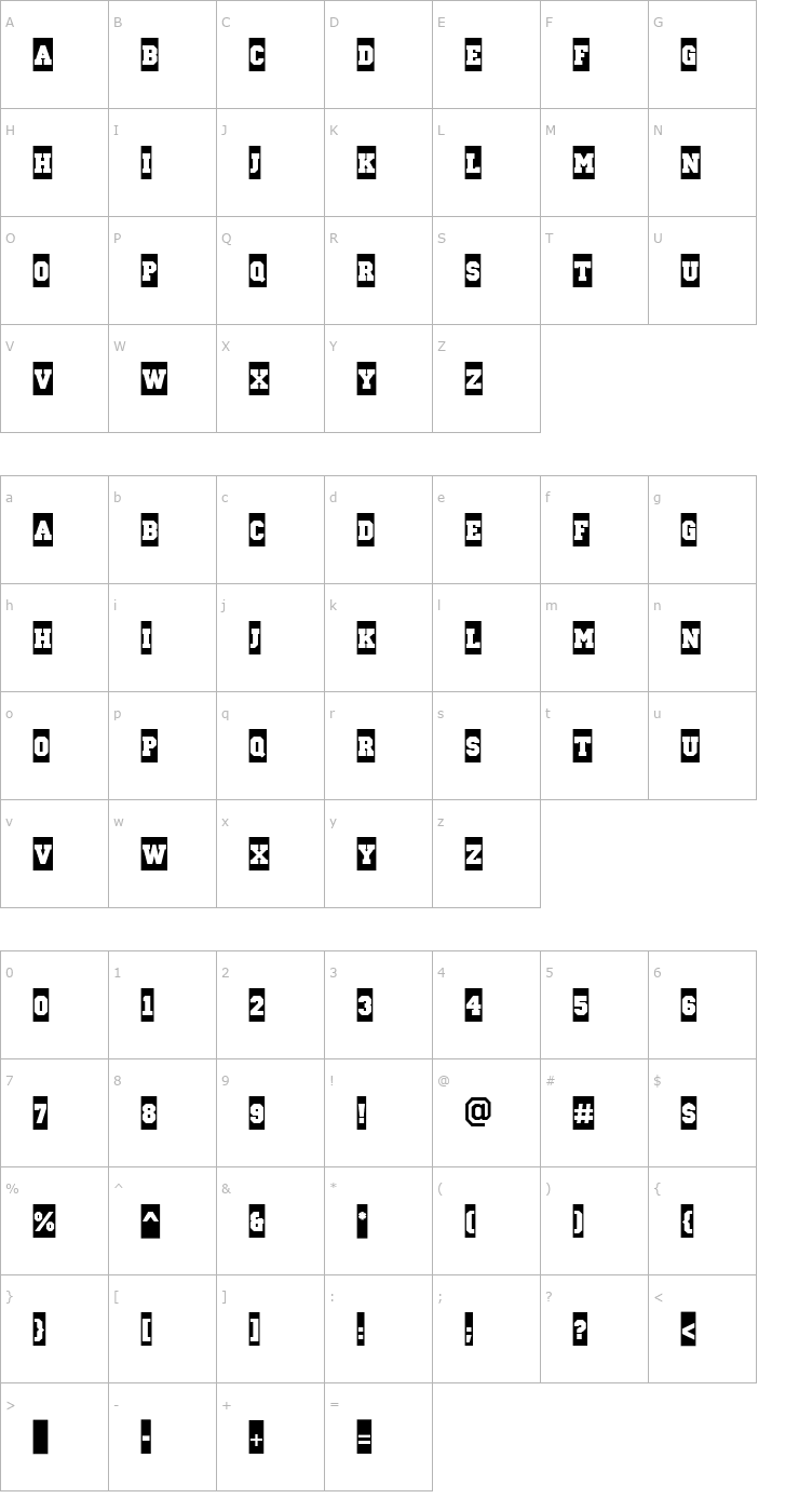 Character Map a_CampusCm Bold Font