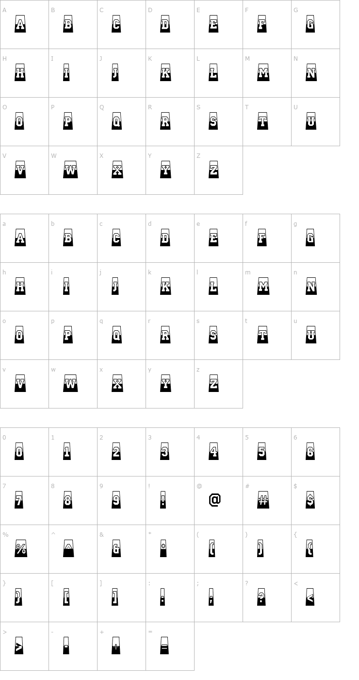 Character Map a_CampusCmB&WPrsp Bold Font