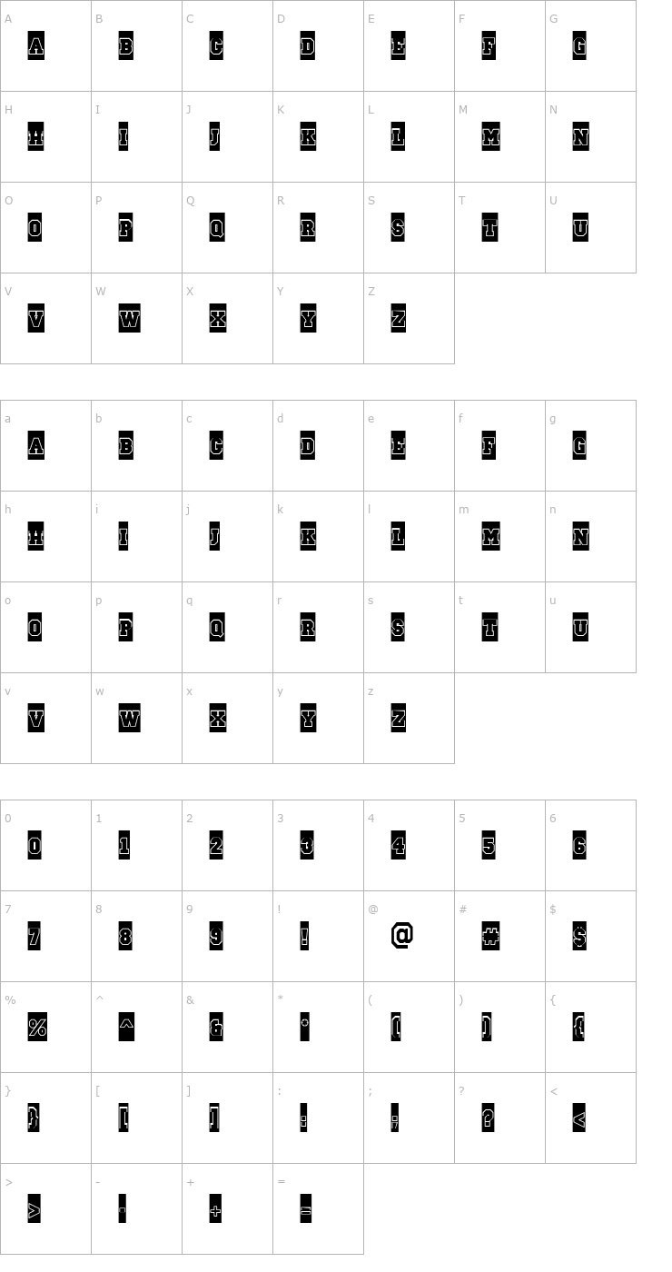 Character Map a_CampusCmGr Bold Font