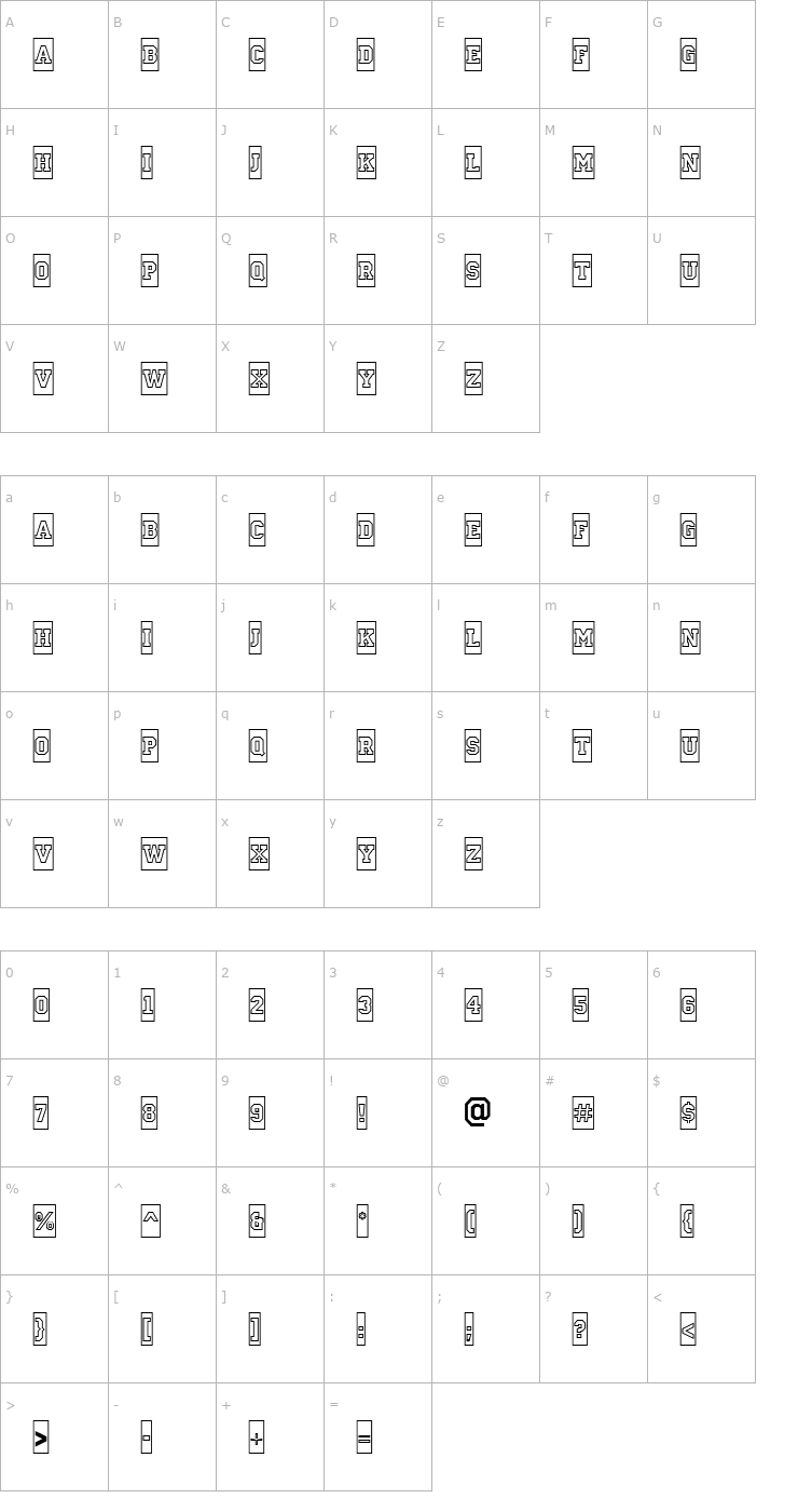 Character Map a_CampusCmOtl Bold Font