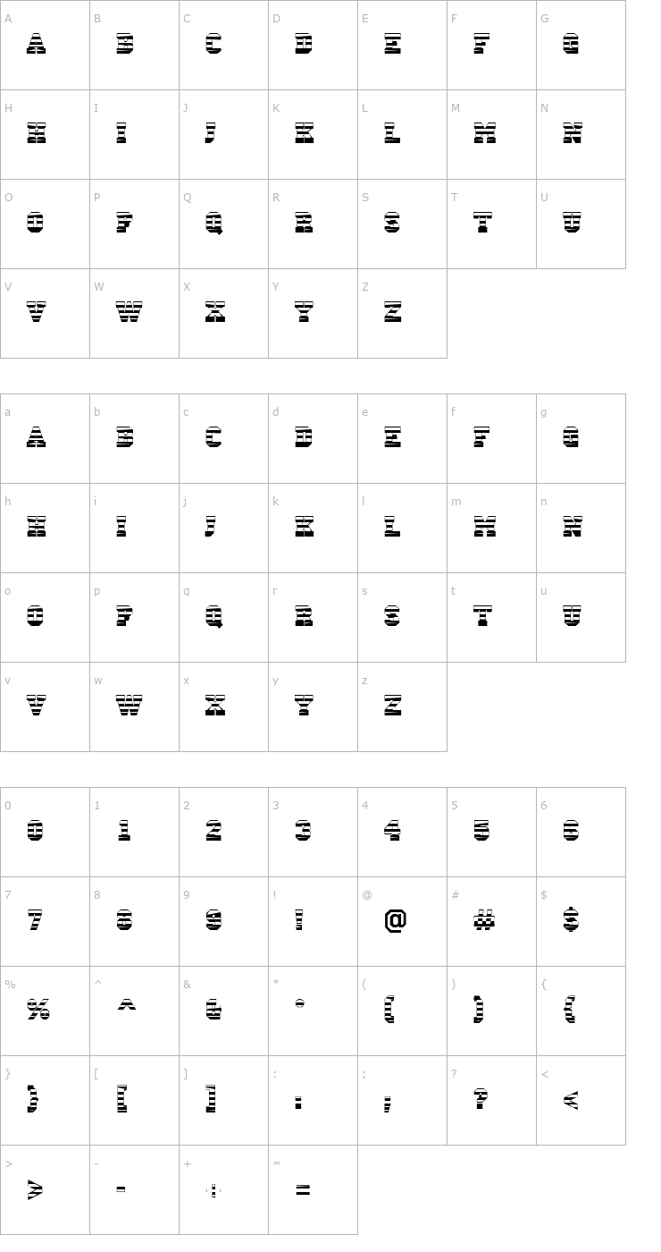 Character Map a_CampusMr Bold Font