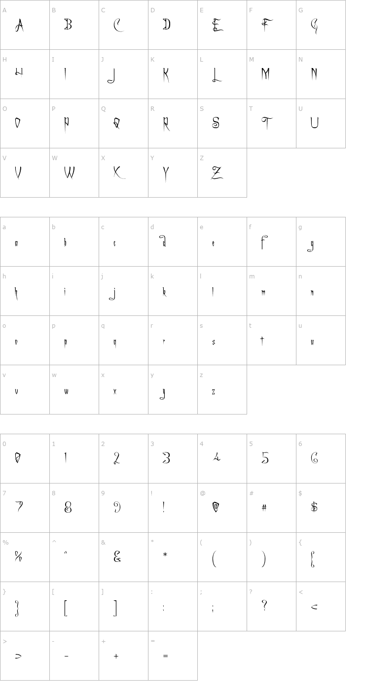 Character Map A Charming Font Font