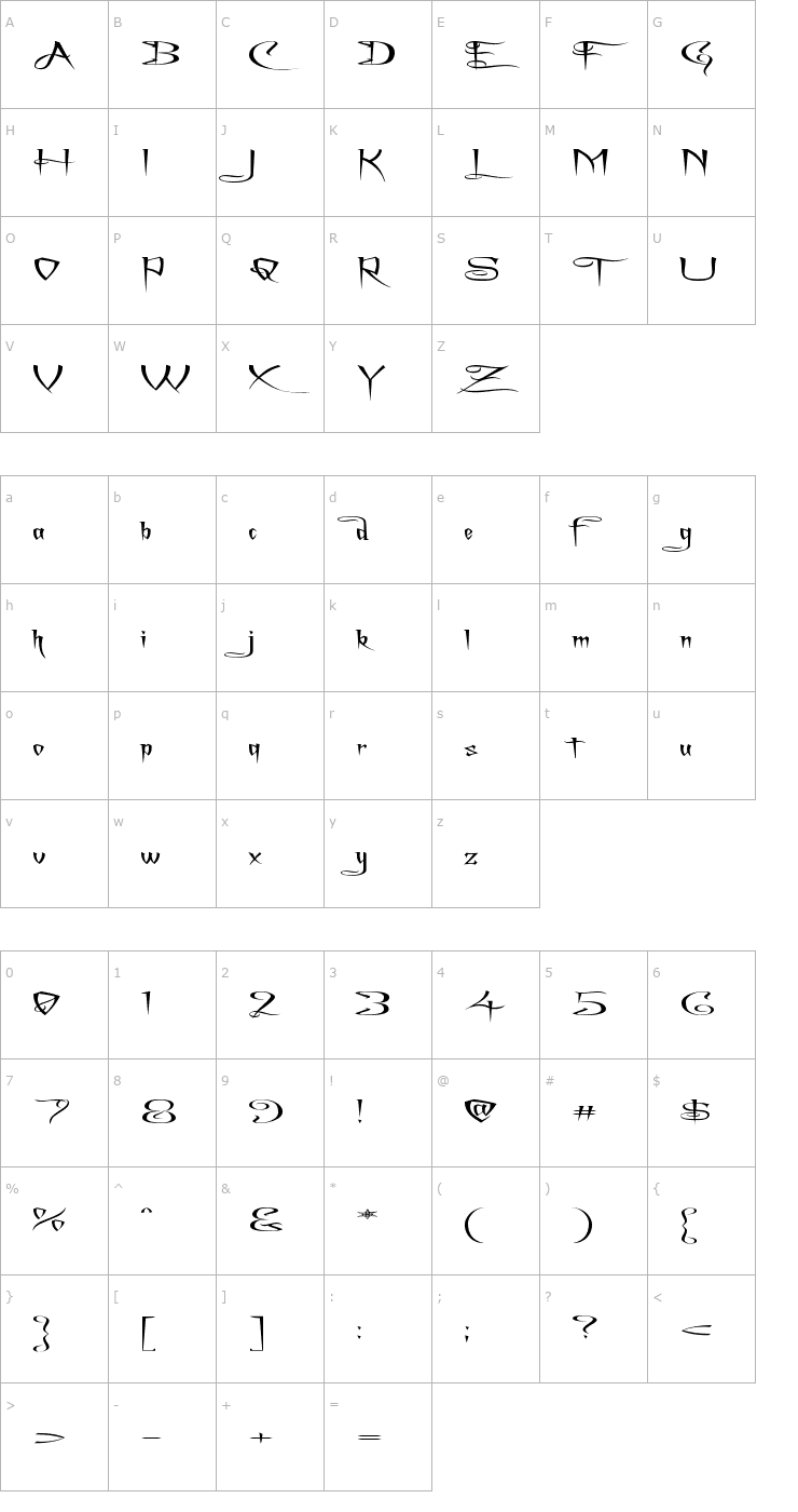 Character Map A Charming Font Superexpanded Font