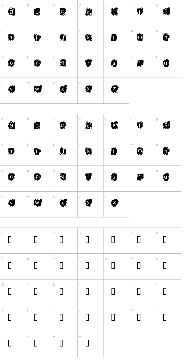 Character Map A Damn Mess Font