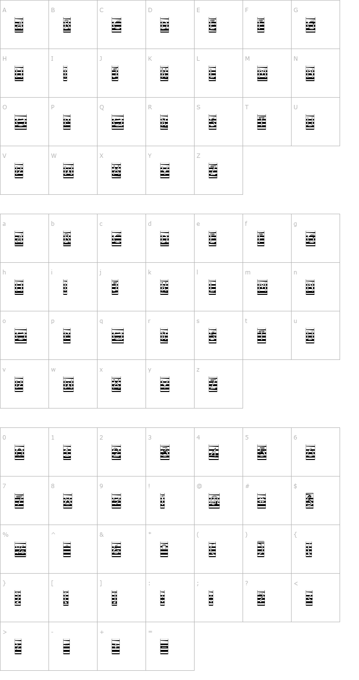 Character Map a_LancetCmMr Font