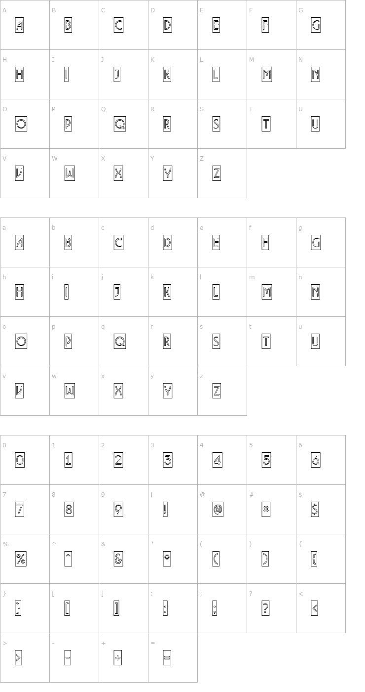 Character Map a_LancetCmOtl Font