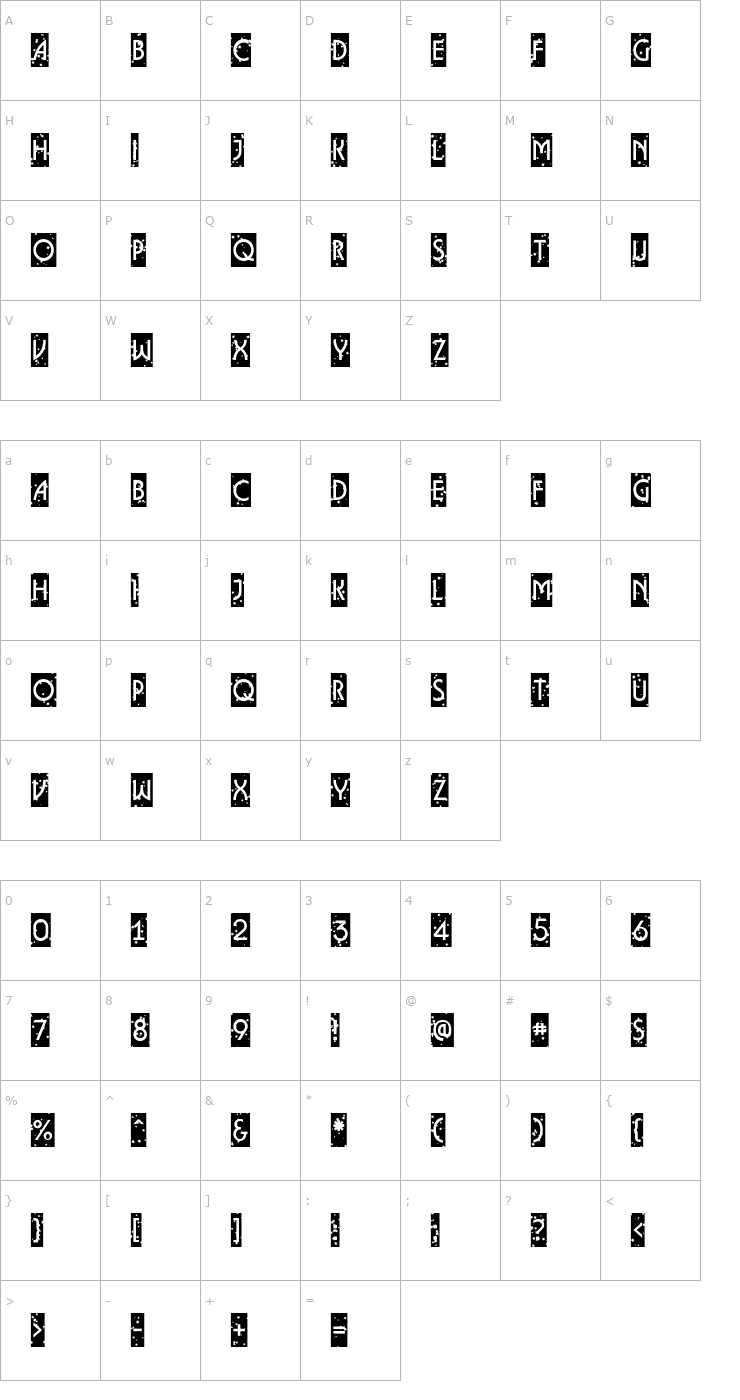 Character Map a_LancetCmStNt Font