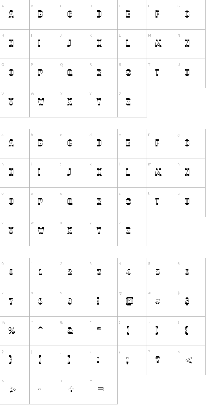 Character Map a_MeccanoBlack&White Font