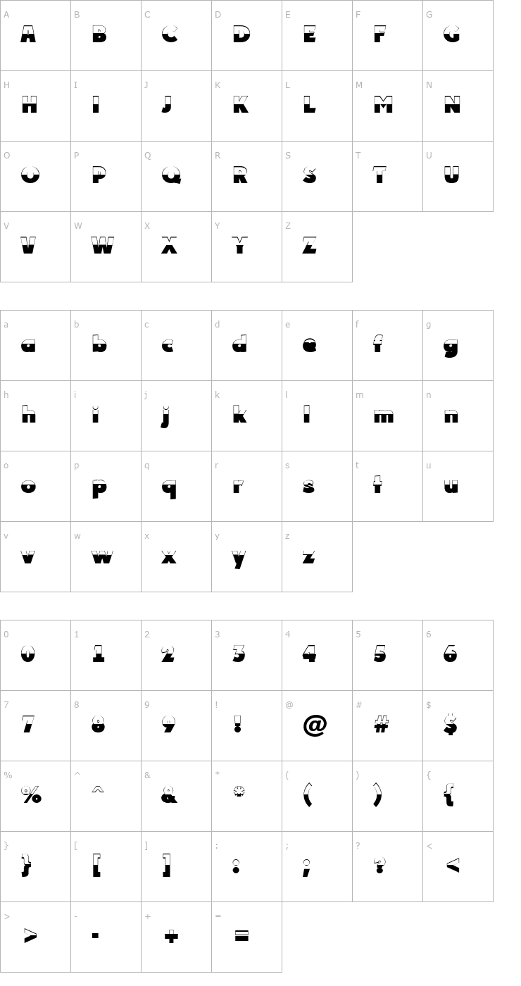 Character Map a_PlakatB&W ExtraBold Font