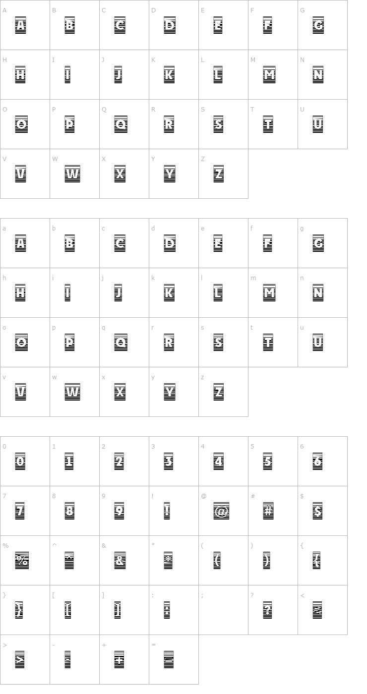 Character Map a_PlakatCmMr Font