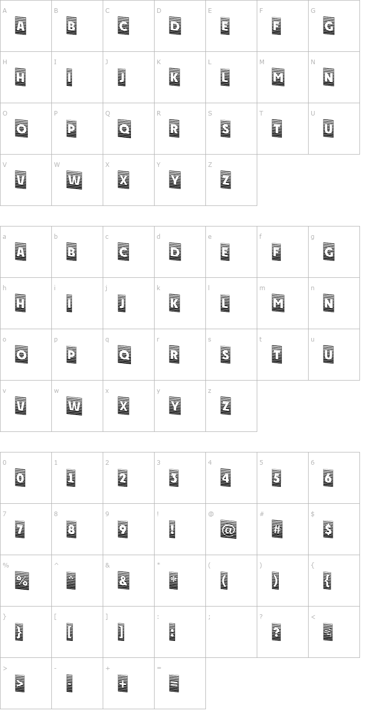 Character Map a_PlakatCmMrDn Font