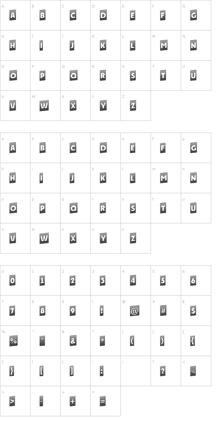 Character Map a_PlakatCmMrUp Font