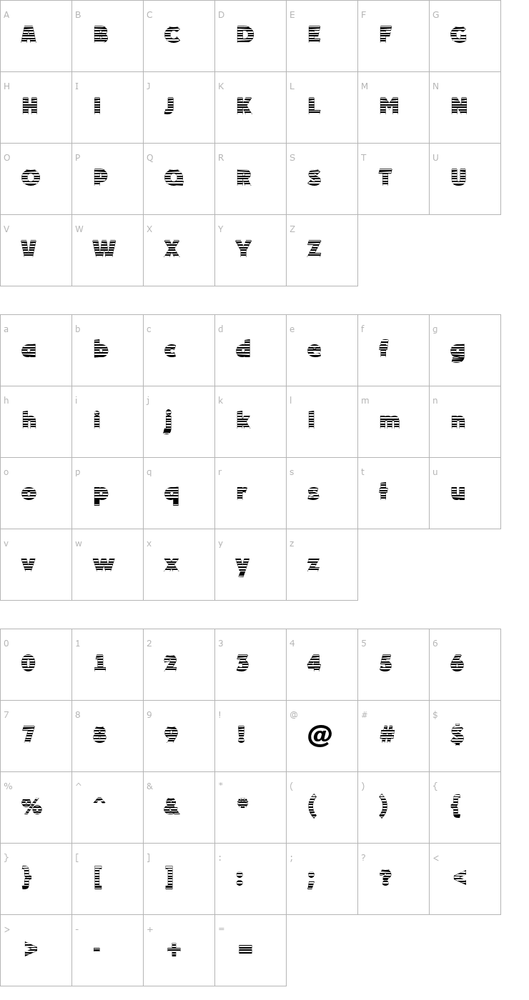 Character Map a_PlakatMr Font