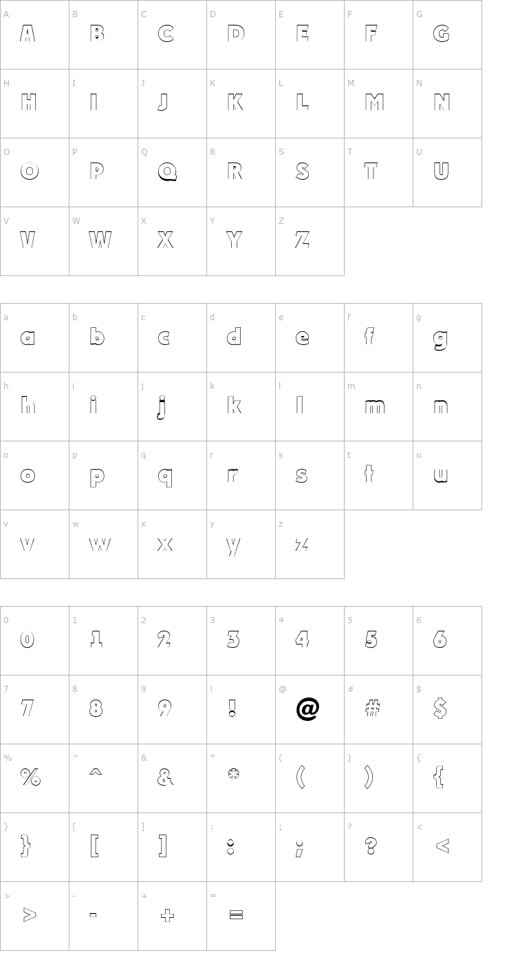 Character Map a_PlakatOtl Font