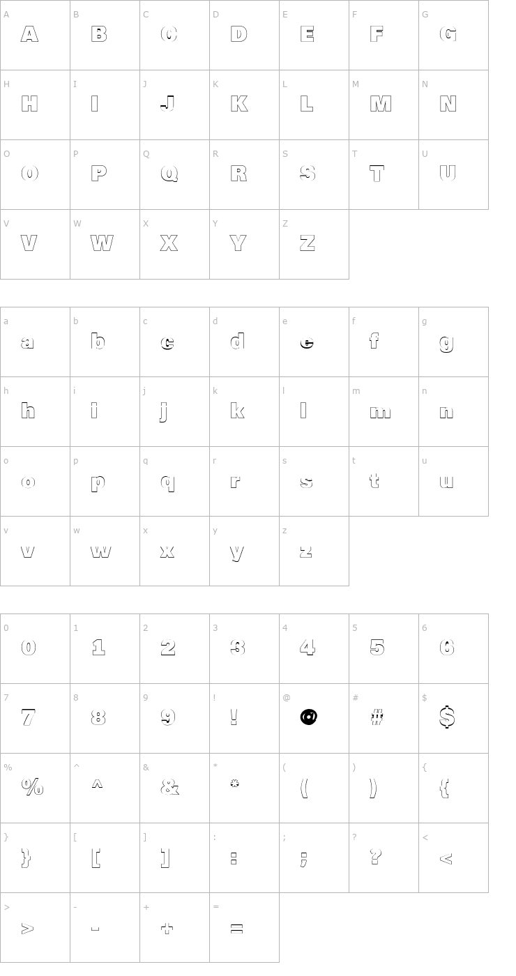 Character Map a_ReportSansOtl Font