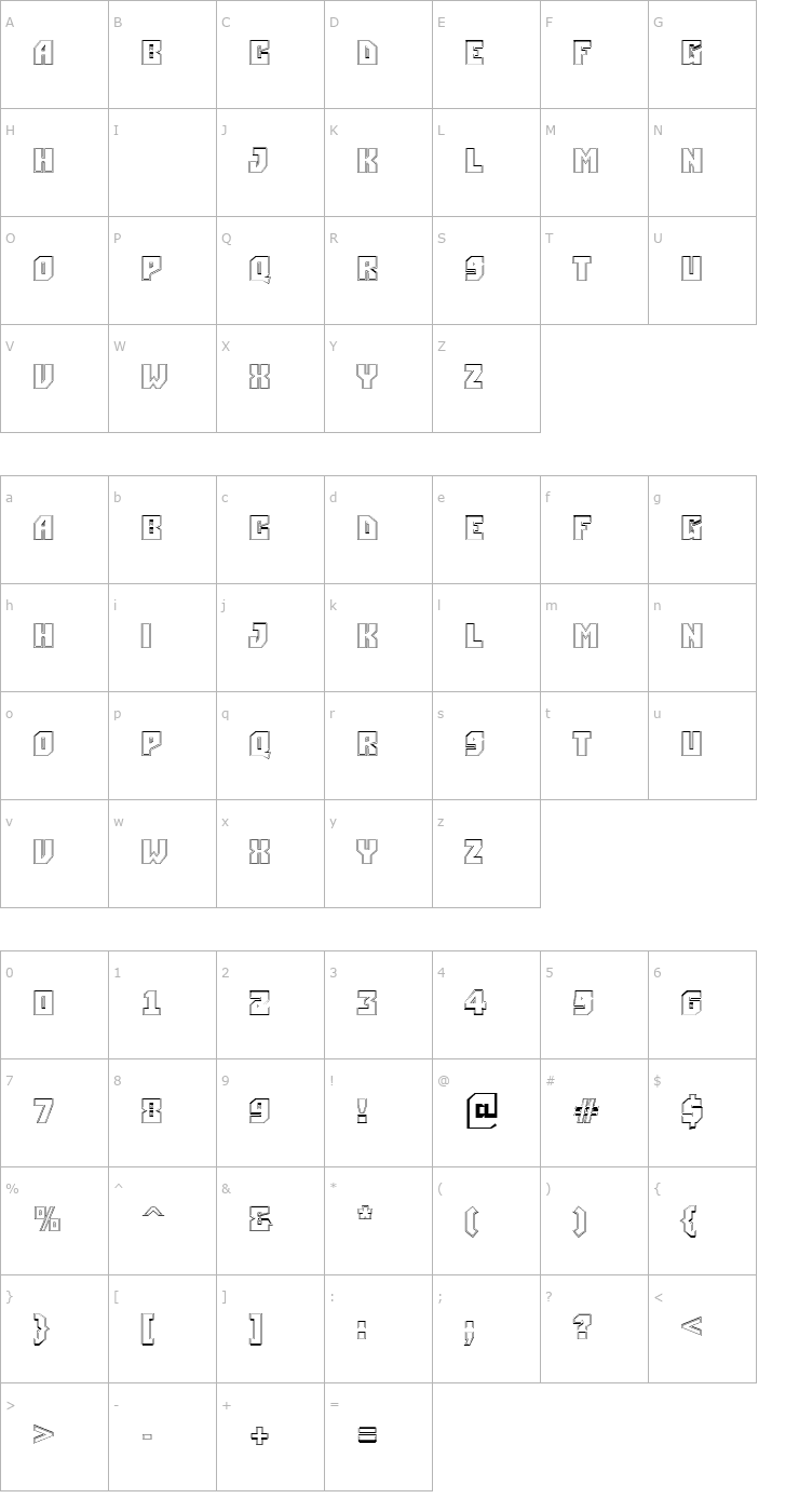 Character Map a_Simpler2Otl Bold Font