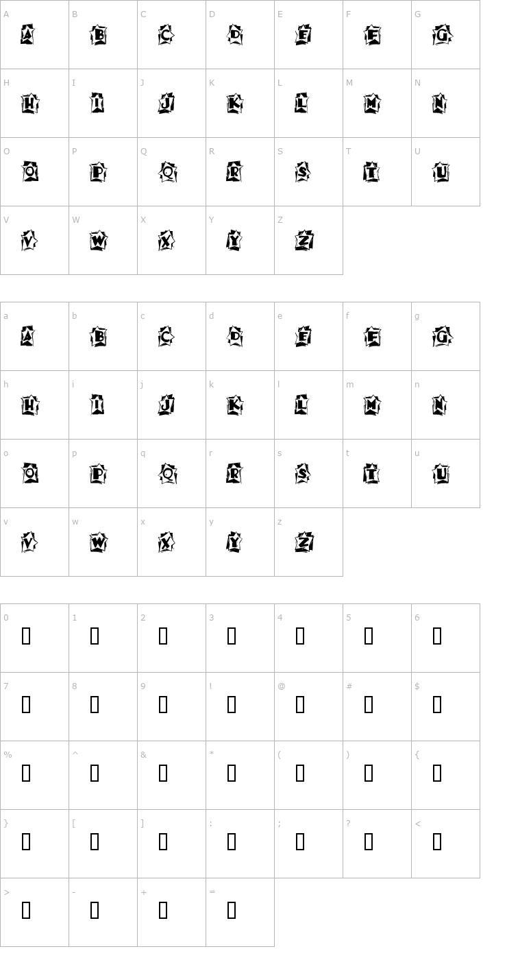 Character Map A Star is Born Font