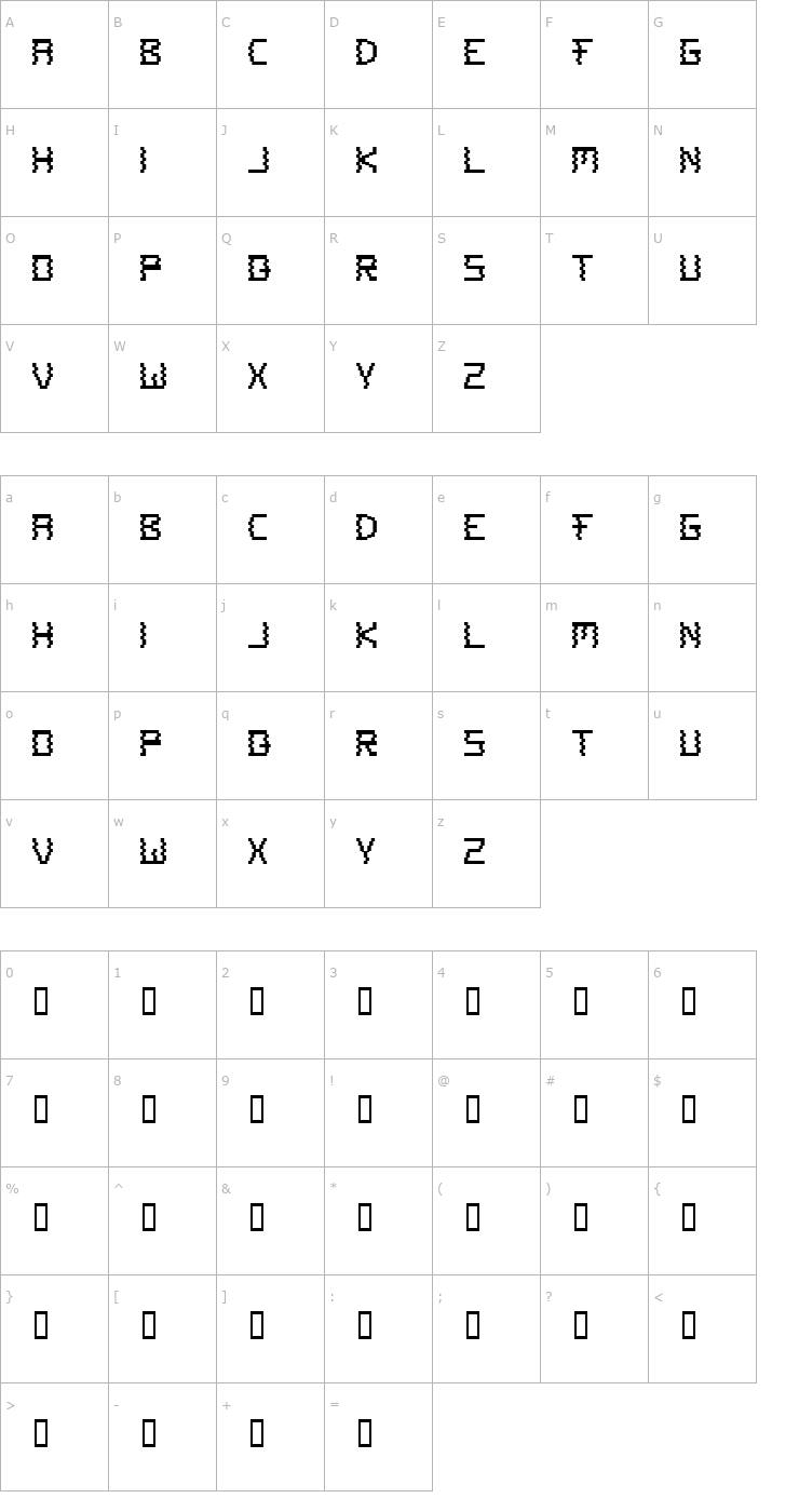 Character Map A to Z Font