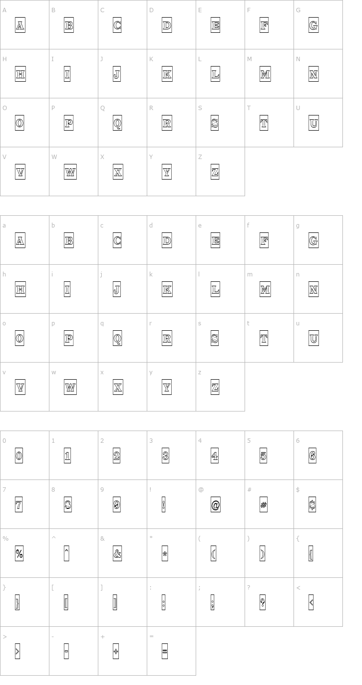 Character Map a_TrianglerCmOtl Font