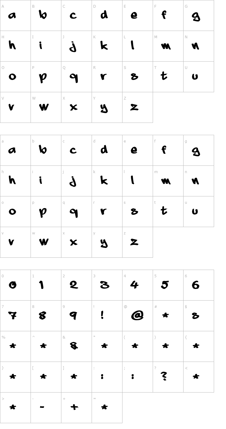 Character Map aaaiight! fat Font